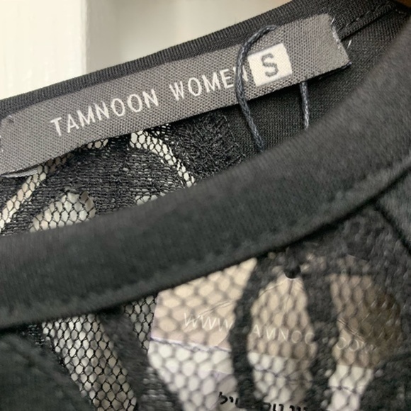 Semi Cut out Sheer Black Sheer Back Dress Small - Picture 4 of 8